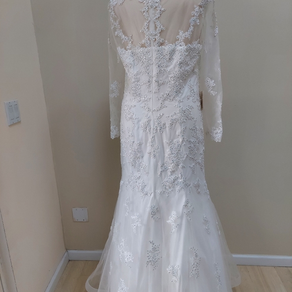 Glow size 20 trumpet mermaid wedding dress. Lace, mesh, appliqué. - Picture 15 of 16